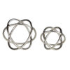 Kensington Townhouse Nickel Finish Set of Two Ring Orb Sculptures