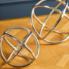 Kensington Townhouse Nickel Finish Set of Two Ring Orb Sculptures