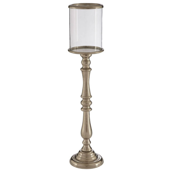 Kensington Townhouse Nickel Finish  Small Floorstanding Candle Holder