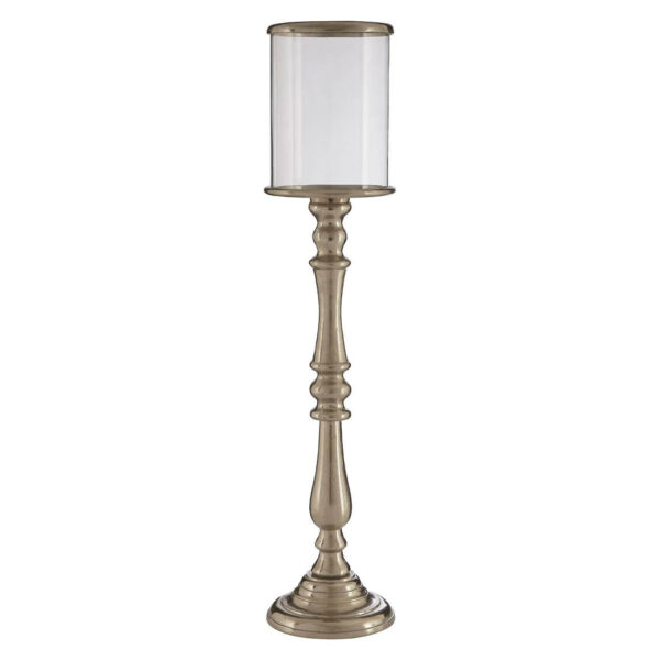 Kensington Townhouse Nickel Finish  Small Floorstanding Candle Holder