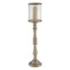 Kensington Townhouse Nickel Finish  Small Floorstanding Candle Holder