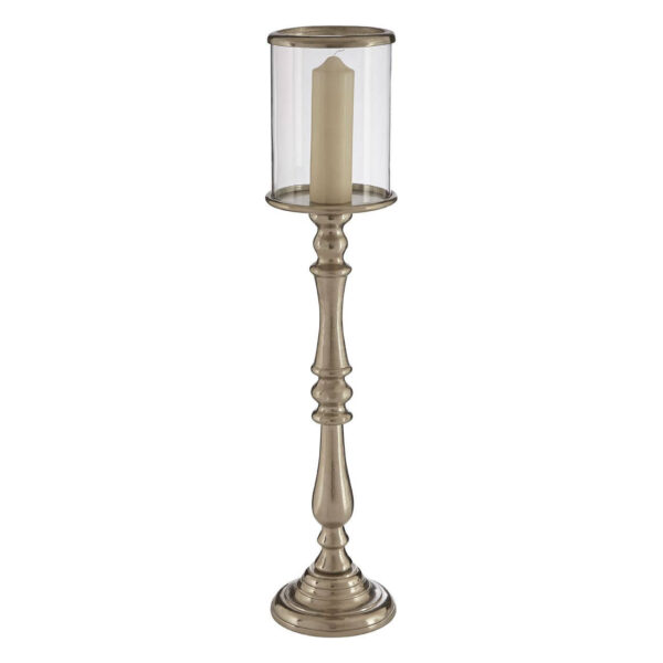 Kensington Townhouse Nickel Finish  Small Floorstanding Candle Holder
