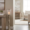 Kensington Townhouse Nickel Finish  Small Floorstanding Candle Holder