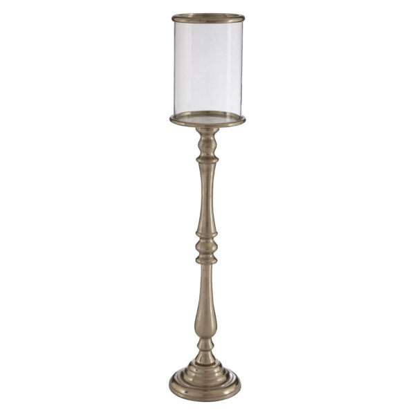 Kensington Townhouse Nickel Finish Large Floorstanding Candle Holder