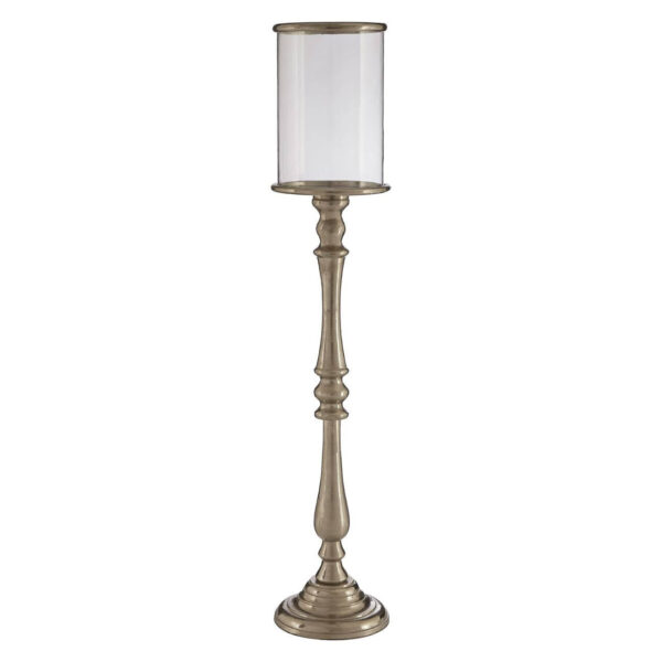 Kensington Townhouse Nickel Finish Large Candle Holder