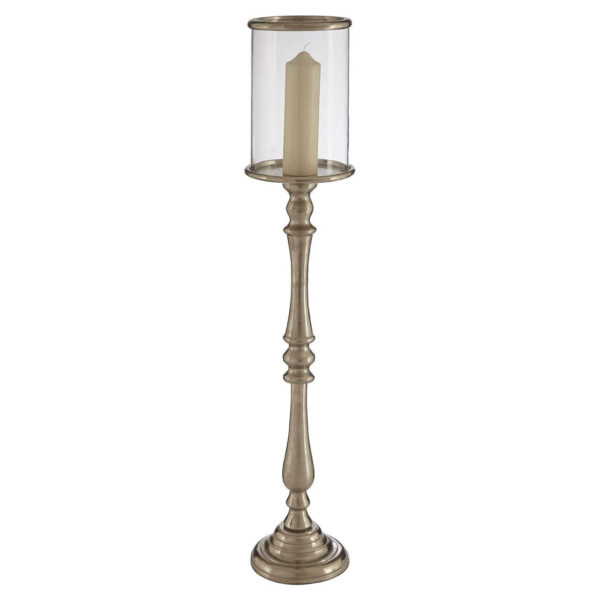 Kensington Townhouse Nickel Finish Large Floorstanding Candle Holder