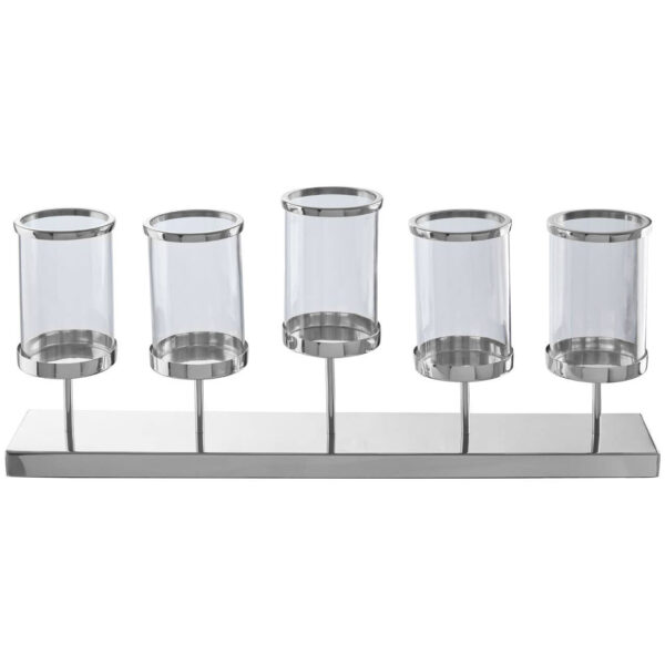 Kensington Townhouse 5 Light Silver Candle Holder.