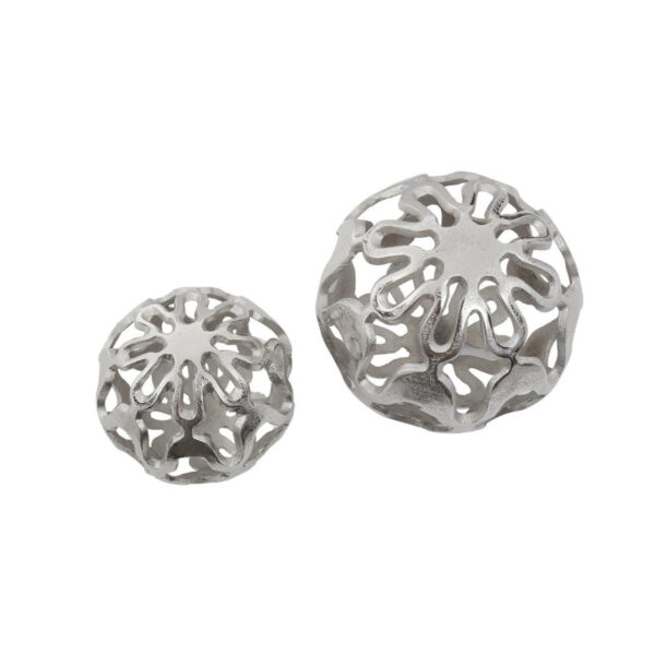 Kensington Townhouse Rough Nickel Finish Set Of Two Deco Balls
