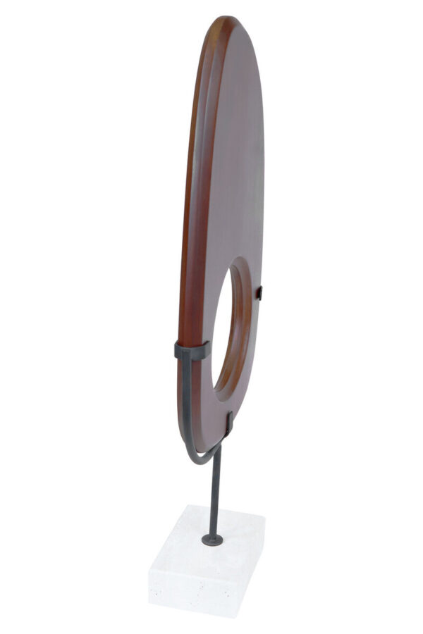 Westo Natural Wood Vertical Sculpture With Travertine Base