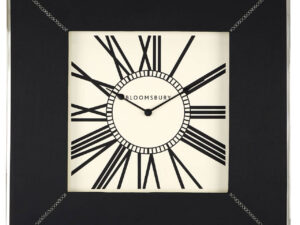 Kensington Townhouse Black Leather Effect Square Wall Clock