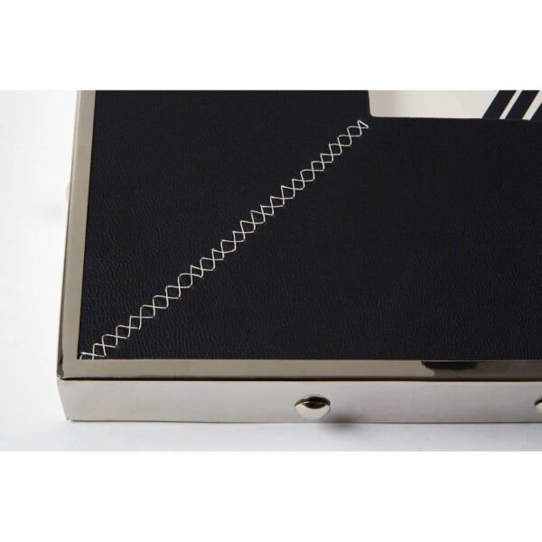 Kensington Townhouse Black Leather Effect Square Wall Clock