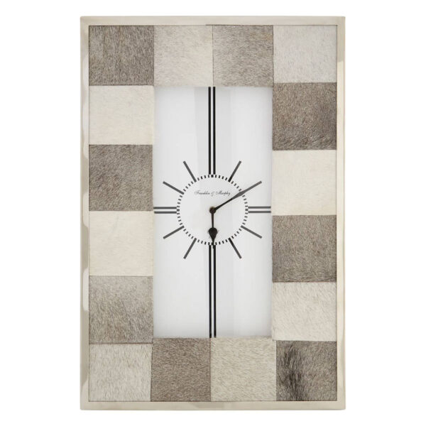Kensington Townhouse Black Leather Effect Square Wall Clock