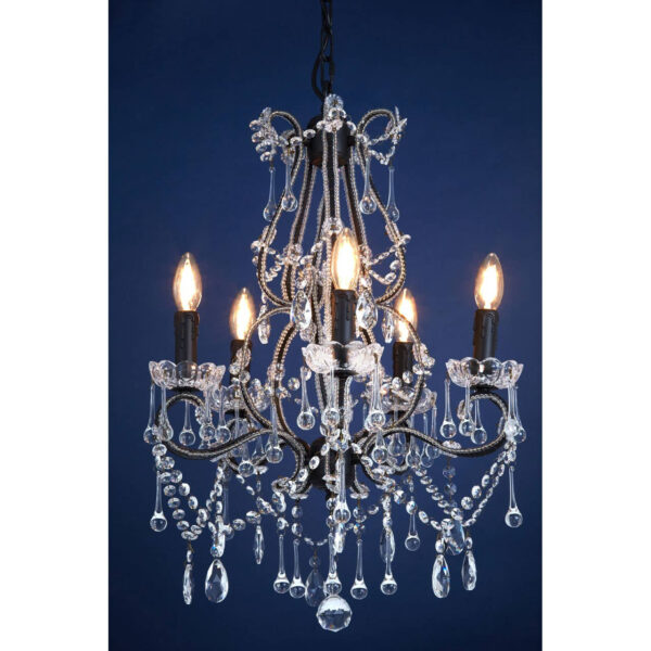 Kensington Townhouse 5 Bulb Crystal Glass Chandelier