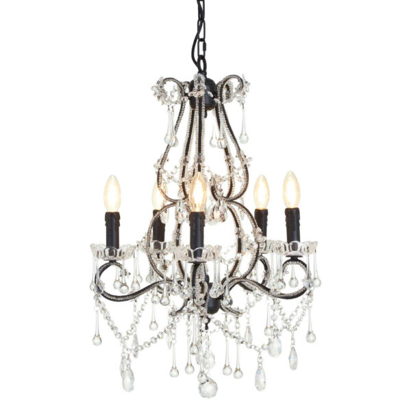 Kensington Townhouse 5 Bulb Crystal Glass Chandelier