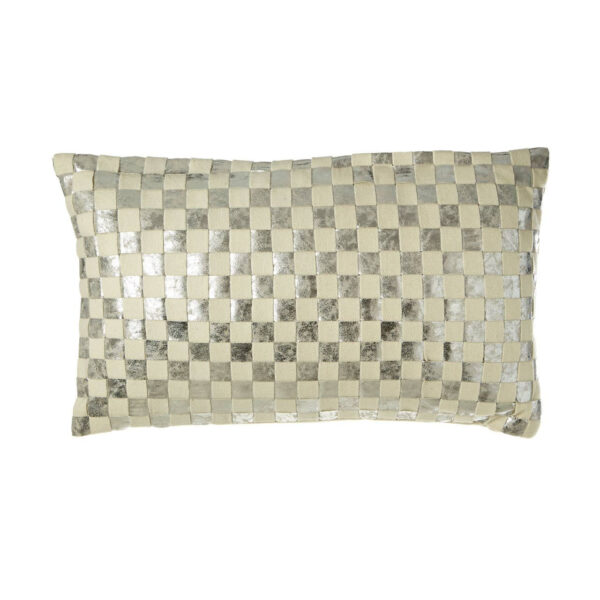 Bosie Kensington Townhouse Crush Leather Effect Silver Cushion