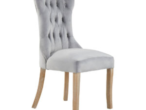 Kensington Townhouse Grey Velvet Buttoned Dining Chair