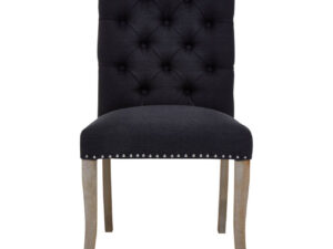5527032__59643.1768366881.jpg Kensington Townhouse Black Linen Dining Chair with Wooden Legs