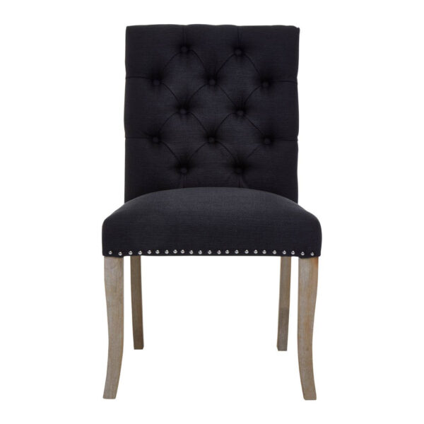 5527032__59643.1768366881.jpg Kensington Townhouse Black Linen Dining Chair with Wooden Legs