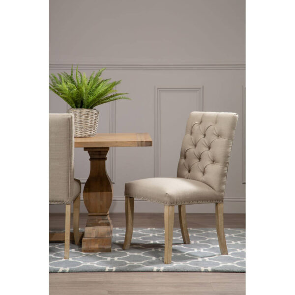Kensington Townhouse Natural Linen Dining Chair