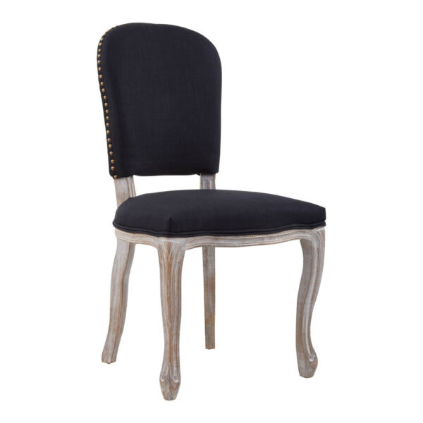 5527042__86906.1777964938.jpg Kensington Townhouse Black Linen Dining Chair with Antique wood legs