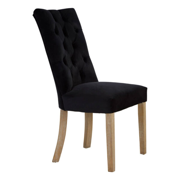 5527045__17471.1768306984.jpg Kensington Townhouse Black Buttoned Dining Chair with Antique Legs
