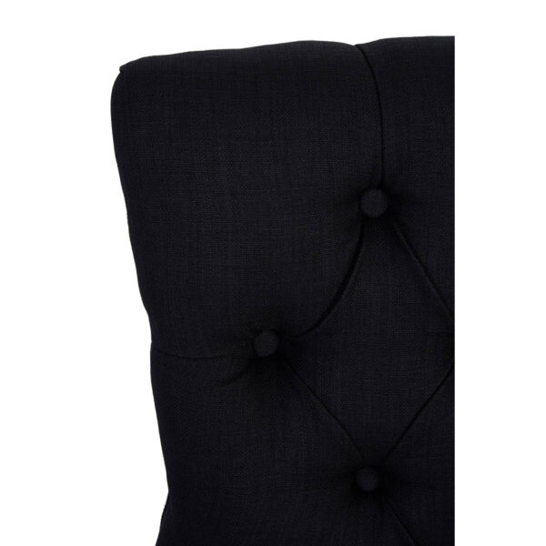 Kensington Townhouse Black Linen Studded Dining Chair