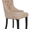 Kensington Townhouse Natural Linen Dining Chair with Dark Legs