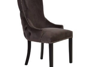 Kensington Townhouse Grey Velvet Button Tufted Dining Chair