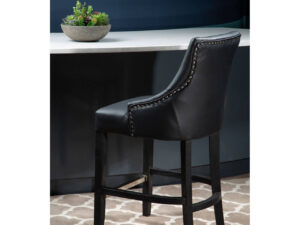 Kensington Townhouse Charcoal Leather Effect Bar Chair