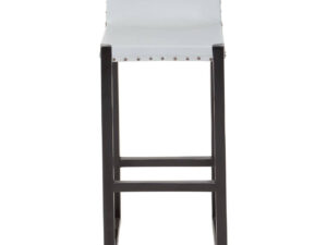 Kendari Grey Leather Bar Stool