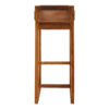 Kendari Brown Leather Bar Chair with Teak Wood Frame