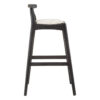 Kendari White Leather And Black Teak Bar Chair