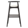Kendari White Leather And Black Teak Bar Chair