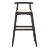 Kendari White Leather And Black Teak Bar Chair
