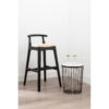 Kendari White Leather And Black Teak Bar Chair