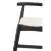 Kendari White Leather And Black Teak Bar Chair