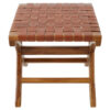 Kendari Brown Woven Leather Stool