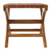 Kendari Brown Woven Leather Stool