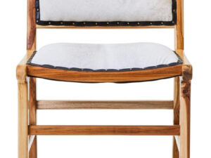 Kendari Natural Leather and Teak Wood Dining Chair