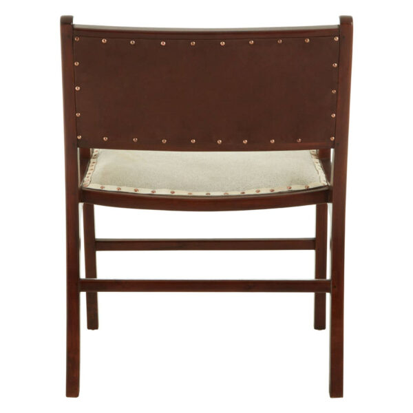 Kendari Leather and Teak Wood Dining Chair