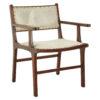 Kendari Leather and Teak Wood Dining Chair