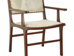 Kendari Leather and Teak Wood Dining Chair