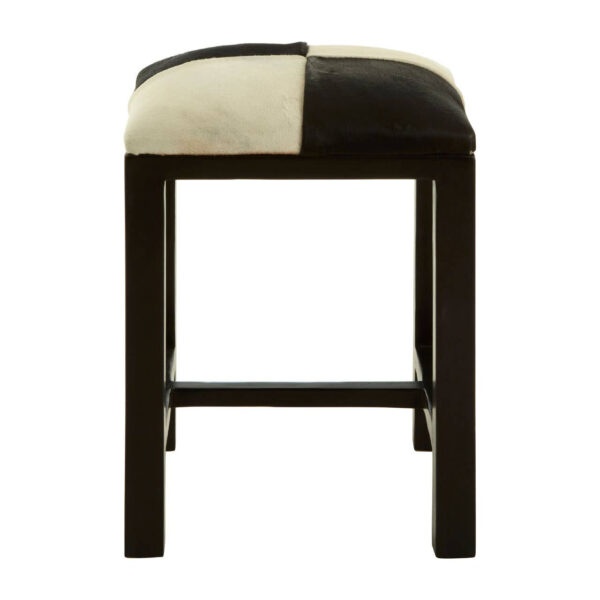 Kendari Black And White Leather Stool