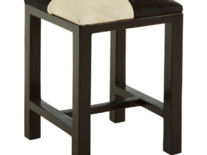 Kendari Black And White Leather Stool