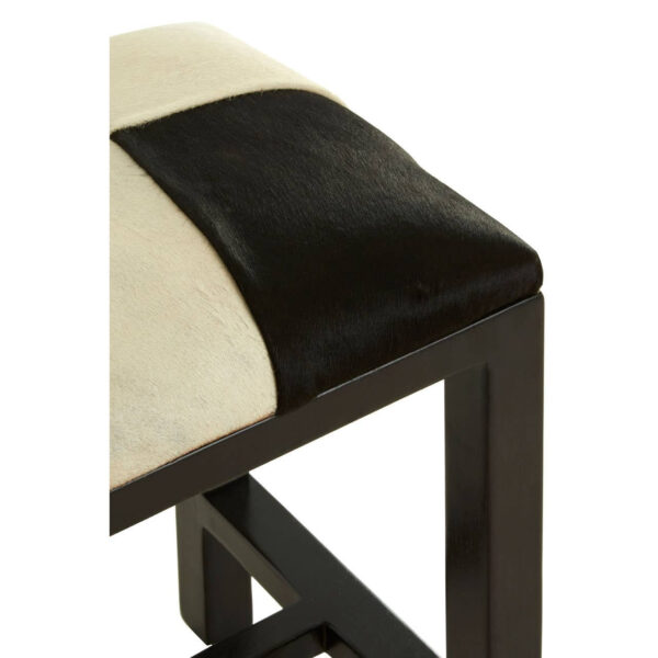 Kendari Black And White Leather Stool