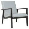 Kendari Grey Leather Chair with Black Teak Frame