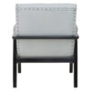 Kendari Grey Leather Chair with Black Teak Frame