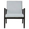 Kendari Grey Leather Chair with Black Teak Frame