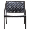 Kendari Black Cow Leather Woven Chair