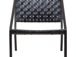 Kendari Black Cow Leather Woven Chair